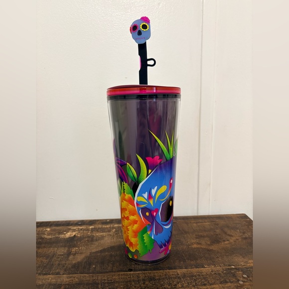 Starbucks Other - Starbucks Dia De Los Muertos 2025 24 oz Tumbler with Straw and Straw Topper NWT